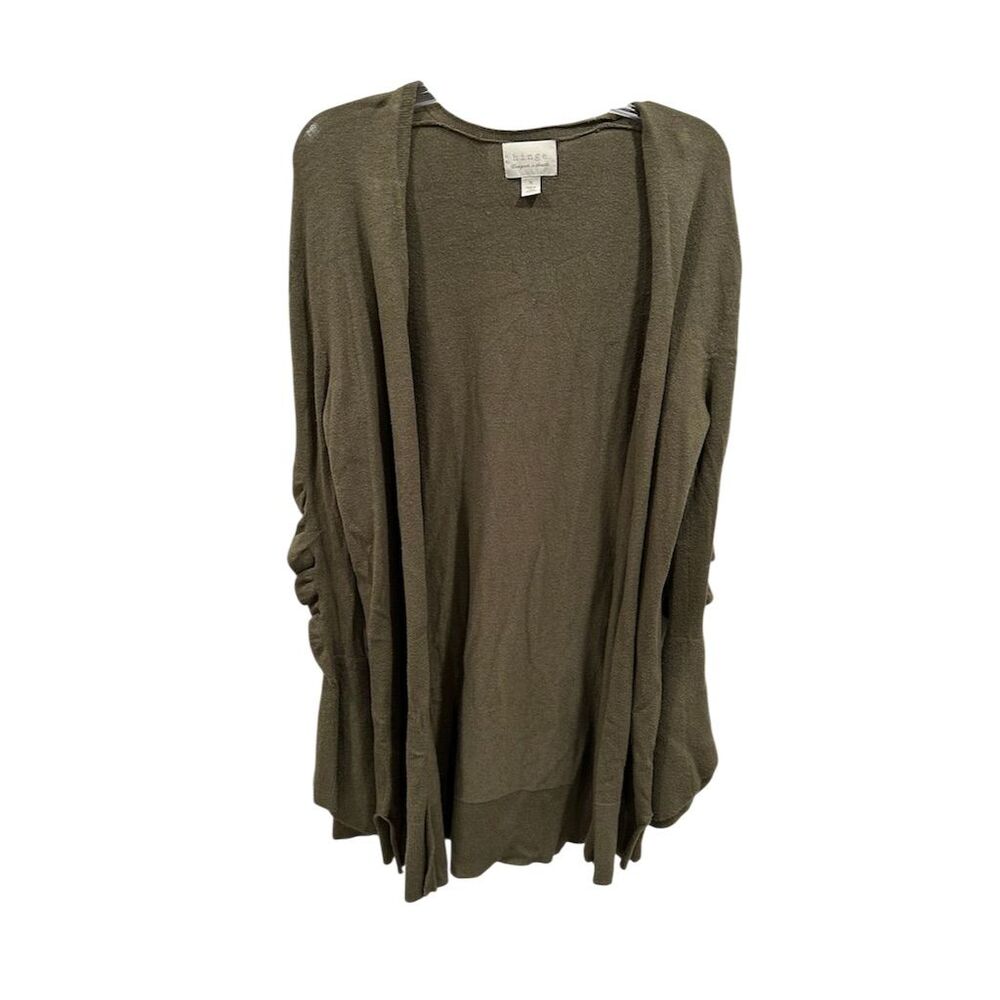 Hinge Women's Olive Green Cardigan Sweater Size M Long Sleeve